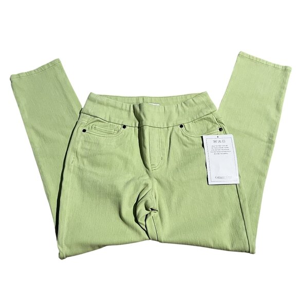 NWT Coldwater Creek Womens Light Green Slim Fit Stretch Pants Sz 6P new - Picture 1 of 10